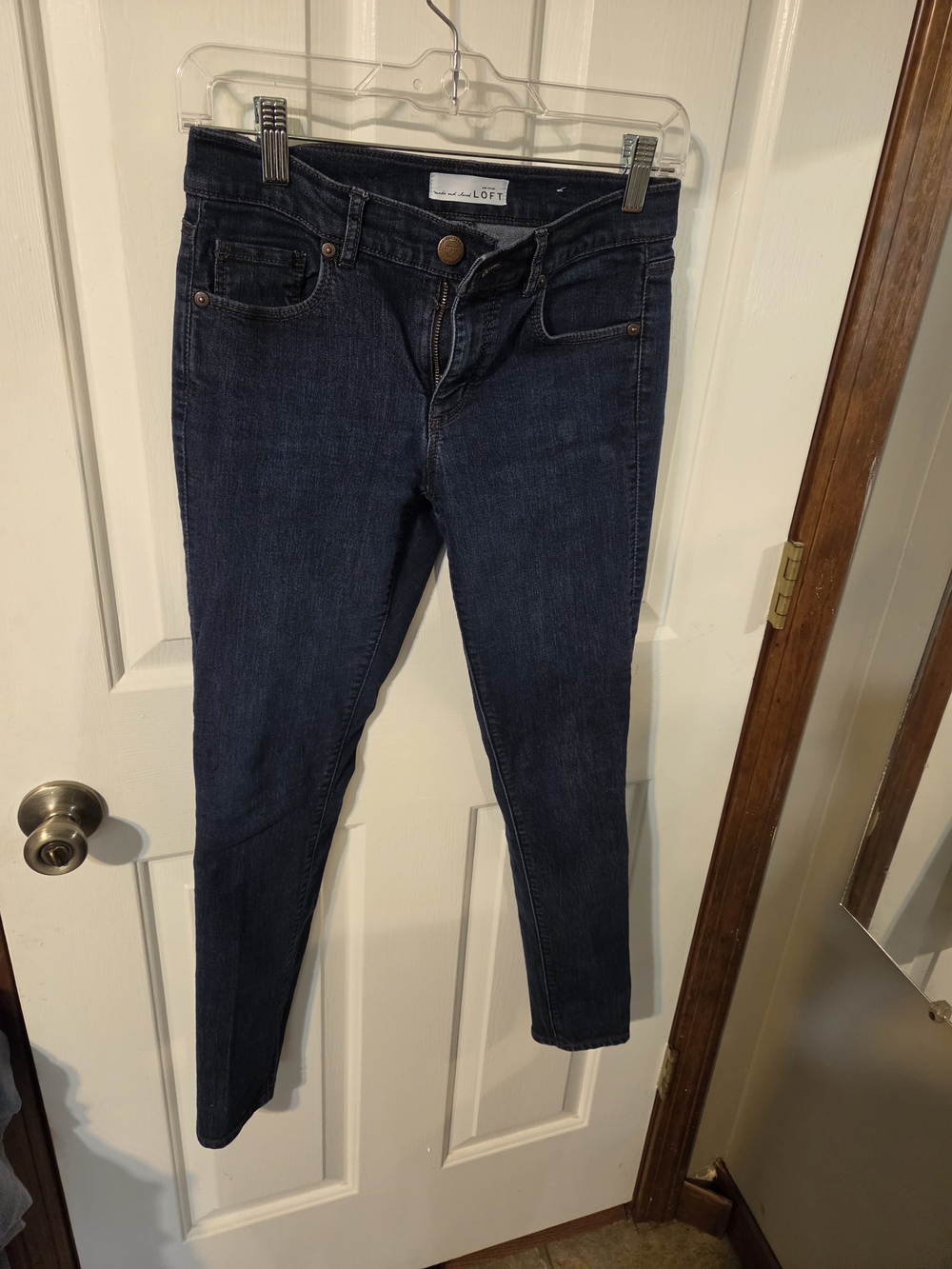 LOFT Women's Skinny Jeans in Dark Wash Blue